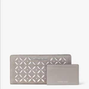 NWT MICHAEL KORS Large Embellished Suede Wallet